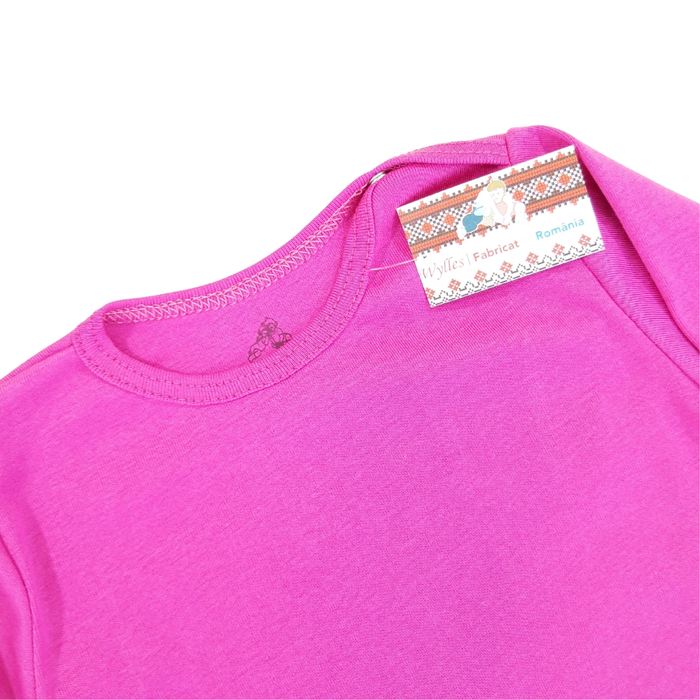 Body RIB cu mâneca si capse pe umar, pt copii mari(Bumbac 100%, superior, pieptanat) - imagine 2