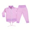 Trening CR din bumbac 1-6ani, cu fermoar și guler, roz