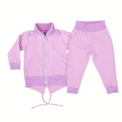 Trening CR din bumbac 1-6ani, cu fermoar și guler, roz