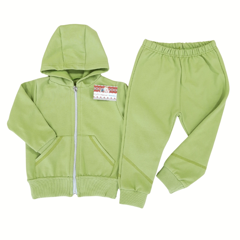 Trening cu fermoar 1-6 ani, din bumbac, subțire, vernil