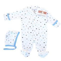 Salopeta prematuri și 0-6 luni (SEMISUBTIRE) cu manuși si botoșei, cu capse in față si pe ambele picioare + Căciuliță (Bumbac 100%,rib )
