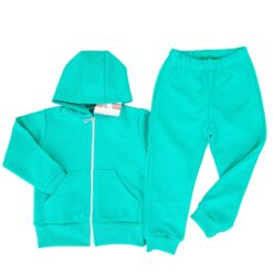 Trening 2 luni-6 ani, hanorac cu gluga + pantalon  (Bumbac 100%, semigros, ferm)verde
