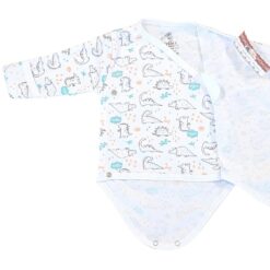 Alternative view of Body pieptar cu manusa + pantalon cu botoșel + căciuliță (Bumbac 100%) rib semisubțire