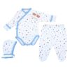 Body pieptar cu manusa + pantalon cu botoșel + căciuliță (Bumbac 100%) rib semisubțire (Copy)