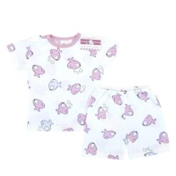 Alternative view of Pijama de vara, fete/tricou si pantalon scurt/ 6luni-10ani (Bumbac 95%+5%Lycra, subtire)