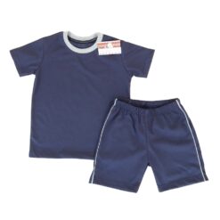 Tricou si pantalon scurt/ 1an-7ani (Bumbac 100%, subtire) bleumarin