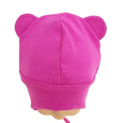 Caciulita dublata, 1-4ani, cu urechiuse aplicate( 95%bumbac+5%lycra)ROZ
