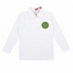 Bluză tip polo (Bumbac 100%, pique) - Uniformă Școala Gimnazială Nr. 178 - Siglă VERDE