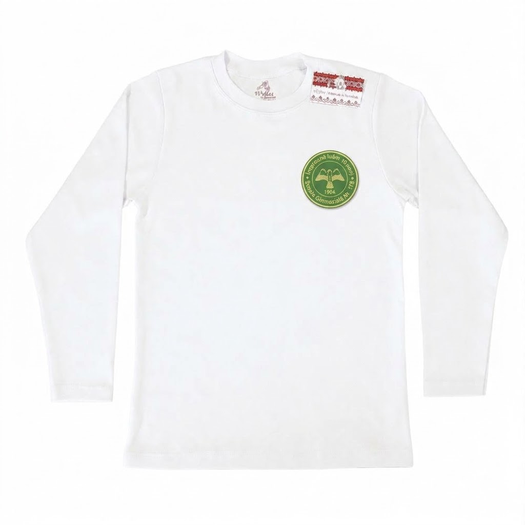 Bluză basic/sport (Bumbac 100%, glat) - Uniformă Școala Gimnazială Nr. 178 - Siglă VERDE