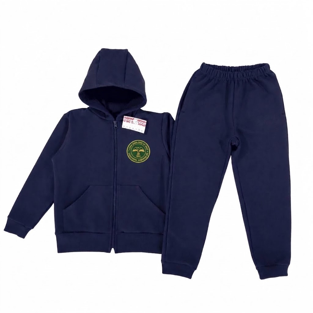 Compleu sport (Bumbac 100%, trening) - Uniformă Școala Gimnazială Nr. 178 - Siglă VERDE