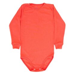 Body RIB cu mâneca si capse pe umar, pt copii mari(Bumbac 100%, semisubtire, pieptanat)corai
