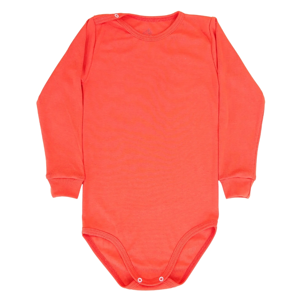 Body RIB cu mâneca si capse pe umar, pt copii mari(Bumbac 100%, semisubtire, pieptanat)corai